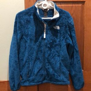 Teal North face fleece full zip jacket